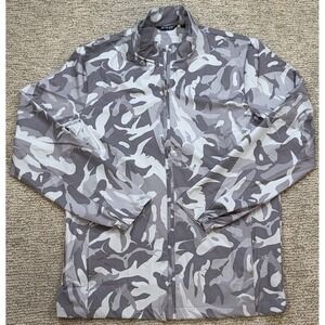 Scales Mens Gray Animal Print Full Zip Jacket Long Sleeve Medium Outdoors